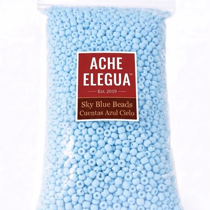 Sky Blue Glass Beads 1 Pound Bag
