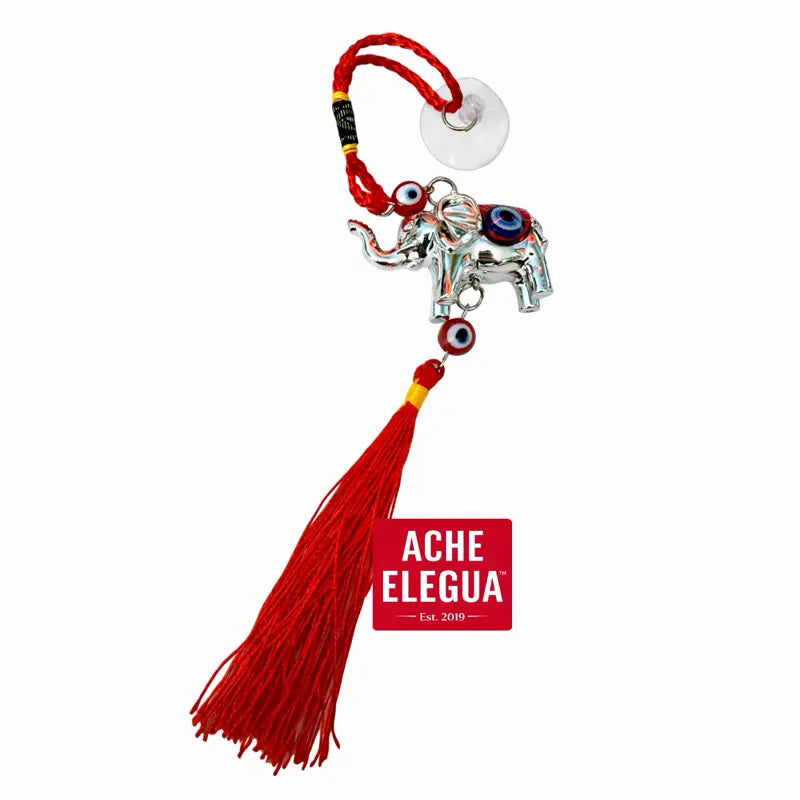 Evil Eye Elephant Ornament Red for Protection against negative energies