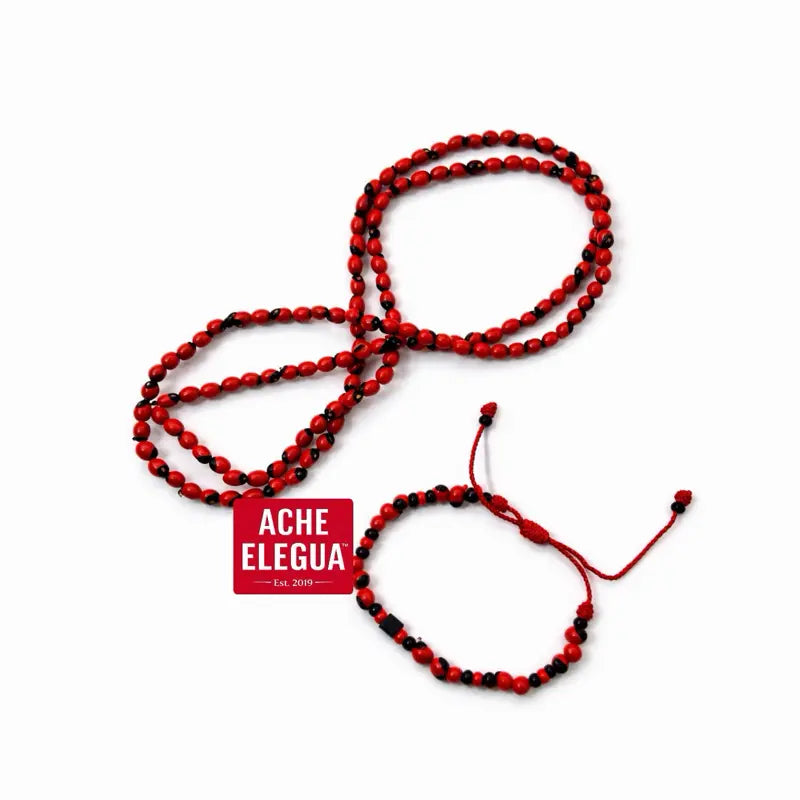 Set Peony Necklace and Bracelet Azabache HandMade