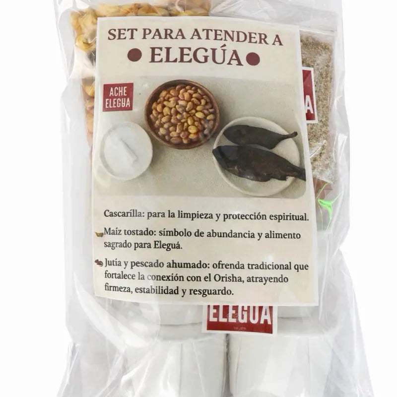 Set para Atender a Elegua- Cascarilla, Maiz Tostado y Jutia/Pescado Ahumado.