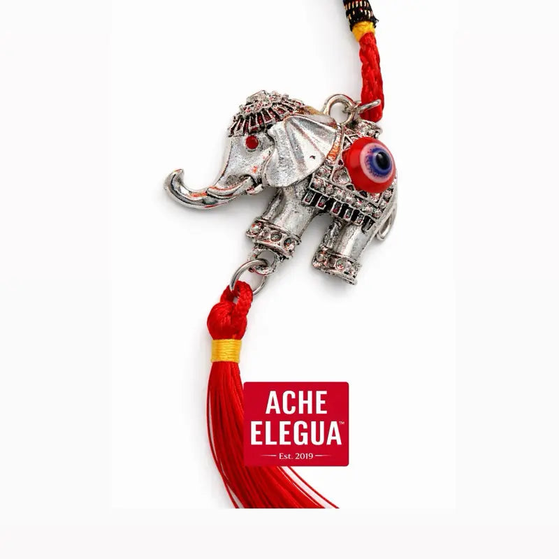 Evil Eye Elephant Ornament Red for Protection against negative energies