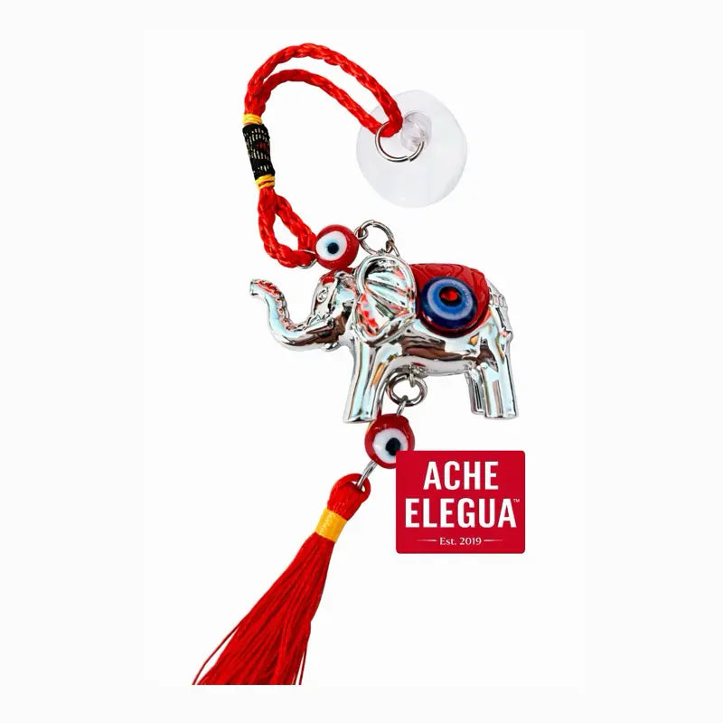 Evil Eye Elephant Ornament Red for Protection against negative energies