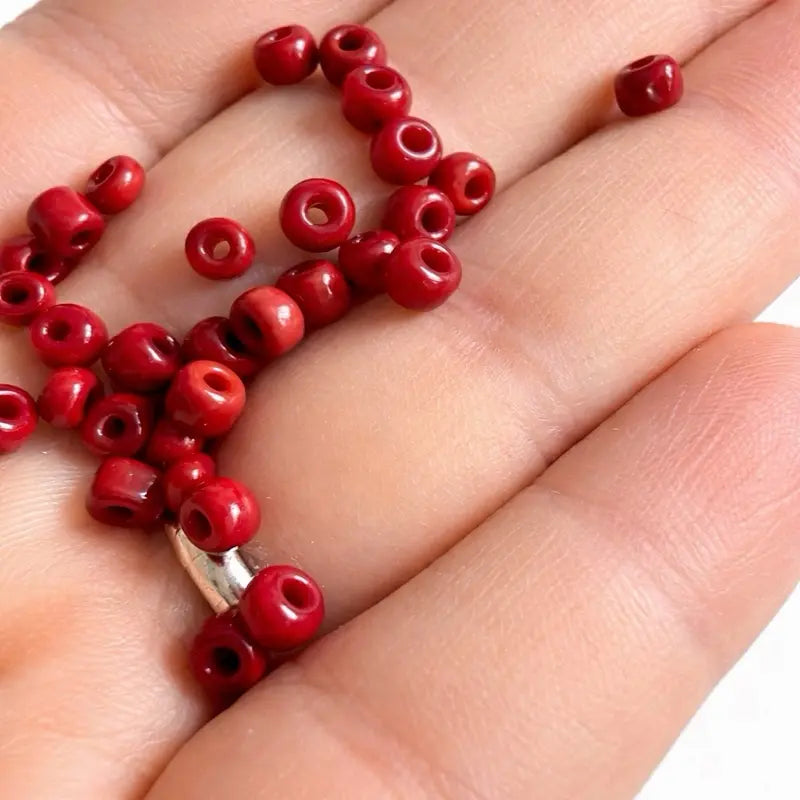 Red Coral Seed Beads 1 Pound Bag