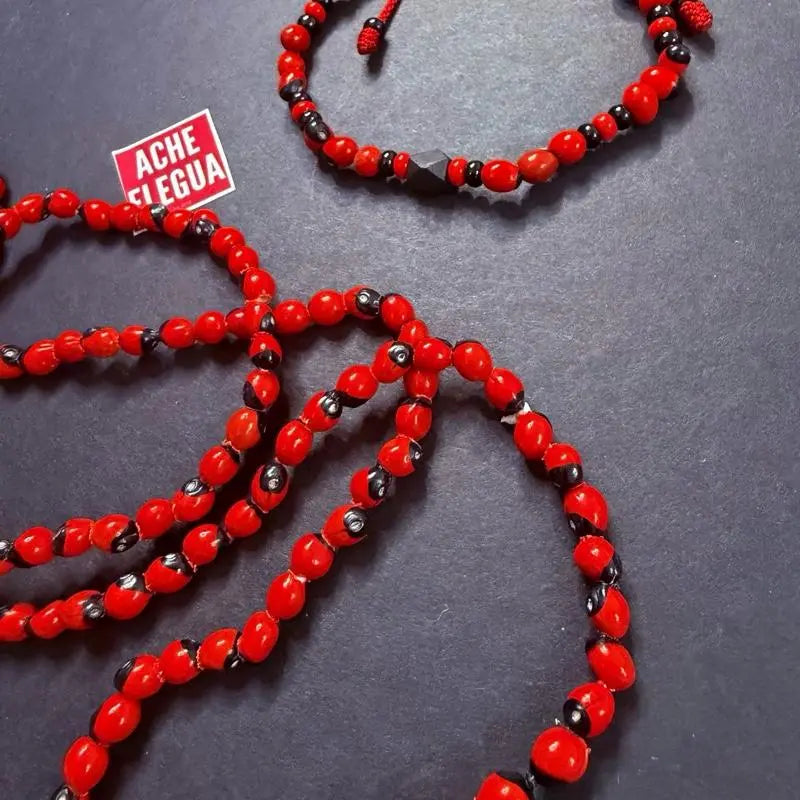 Set Peony Necklace and Bracelet Azabache HandMade