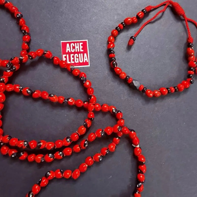 Set Peony Necklace and Bracelet Azabache HandMade