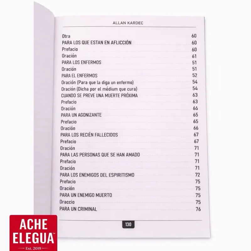 Selected Prayers Collection by Allan Kardec Book Edition Spanish