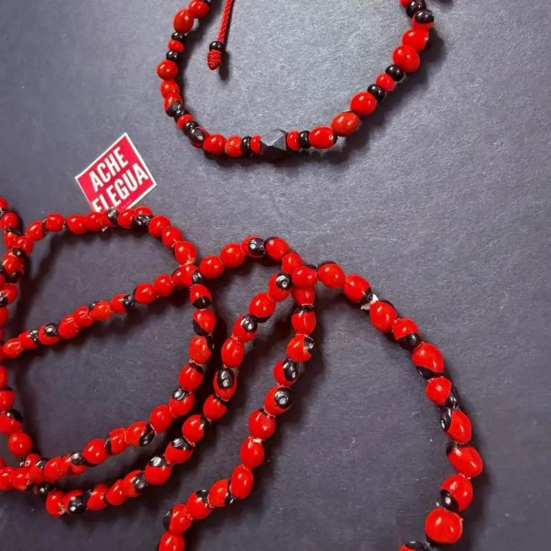Set Peony Necklace and Bracelet Azabache HandMade