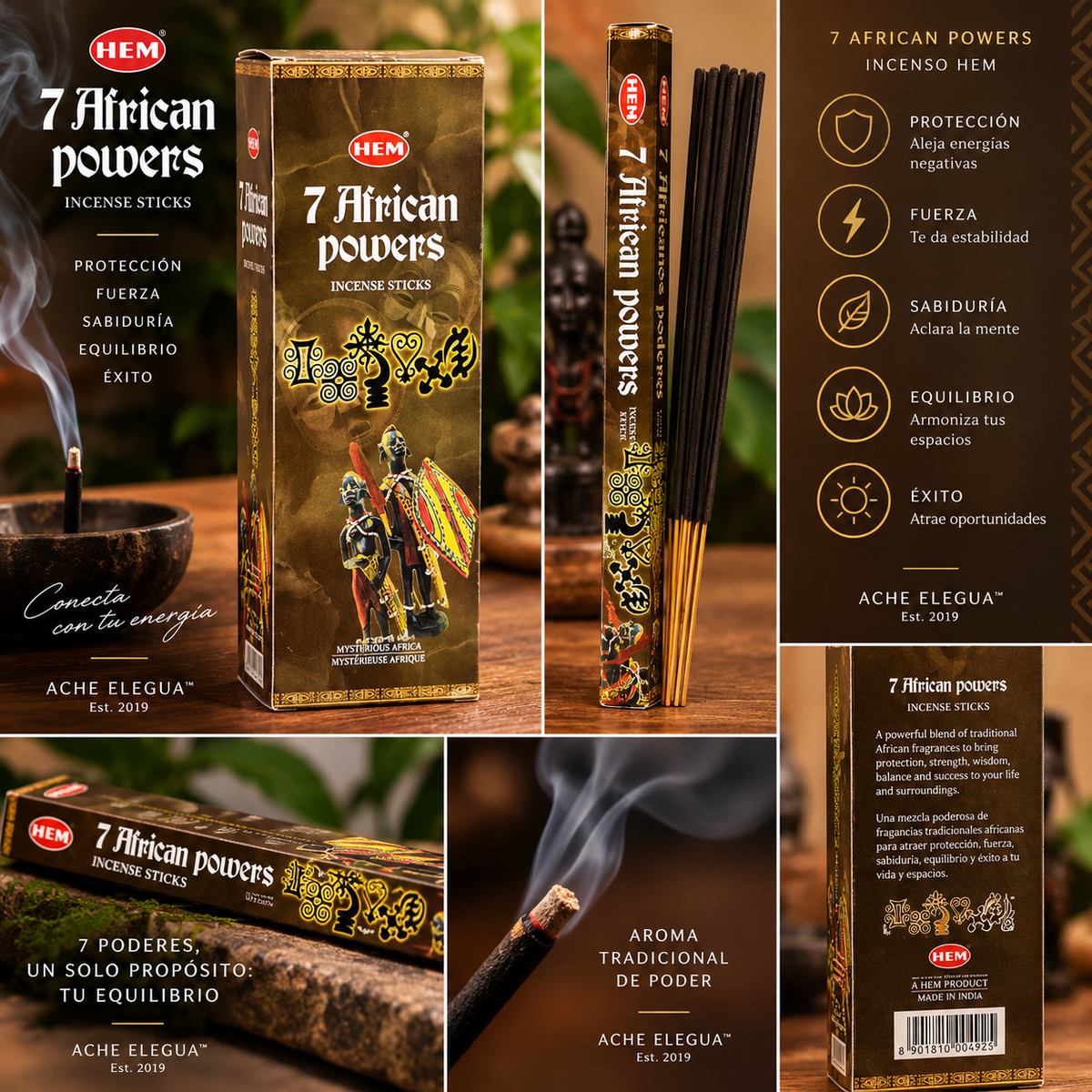 7 African Powers Incense Sticks — 20 Sticks