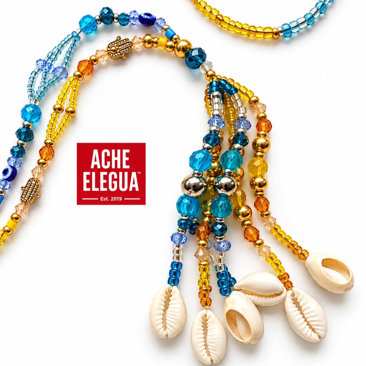 Set 2 Water-Yemaya and Ochun Eleke and Ide HandMade Necklace