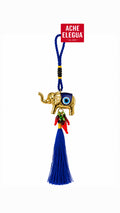 Evil Eye Elephant Ornament with Red Chilies for Protection Against Envy